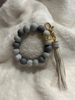 Beaded Marble Wristlet Keychain