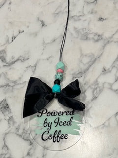 Powered by Iced Coffee Mirror Charm