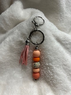 Peach Beaded Kaychain
