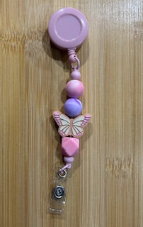 Pink Butterfly Badge Reel