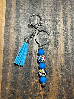 Blue Leopard Keychain