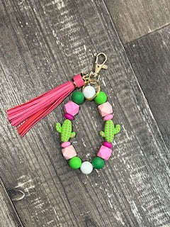 Pink Cactus Wristlet