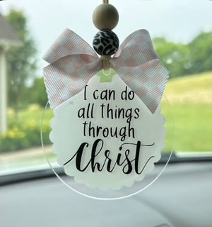 I can Do All Things Rearview Mirror Charm