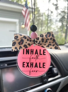 Inhale Faith, Exhale Fear Rearview Mirror Charm