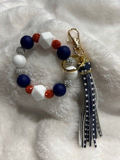 Red, White, & Blue Wristlet Keychain