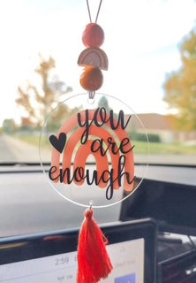 You are Enough Rear-view Mirror Charm